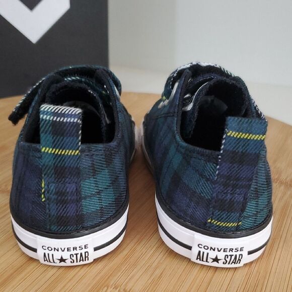 Converse Infant/Toddler CTAS 2V OX Green Plaid Low Top Shoes Size 8 NIB - Picture 4 of 10